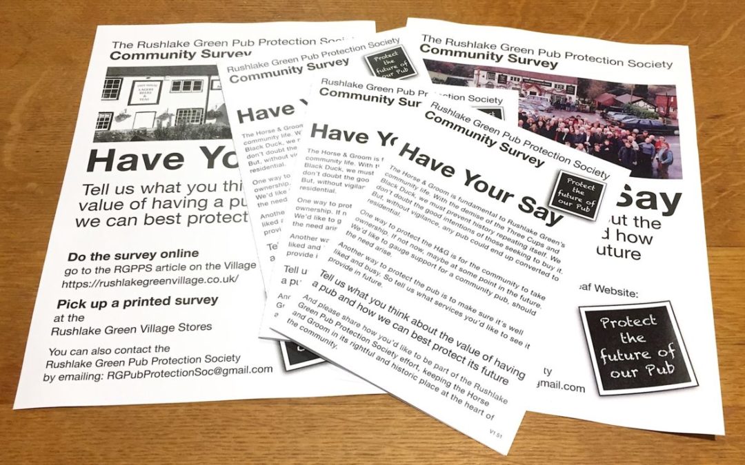 HAVE YOUR SAY about how to protect the pub’s future