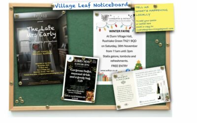 LATEST ON THE VILLAGE LEAF NOTICEBOARD